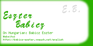 eszter babicz business card